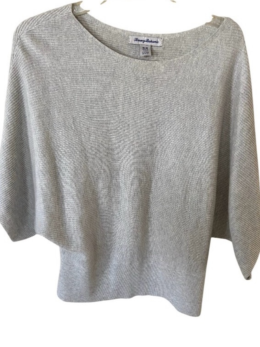Tommy Bahama Light Gray Scoop Neck Knit Sweater size M Cotton blend
